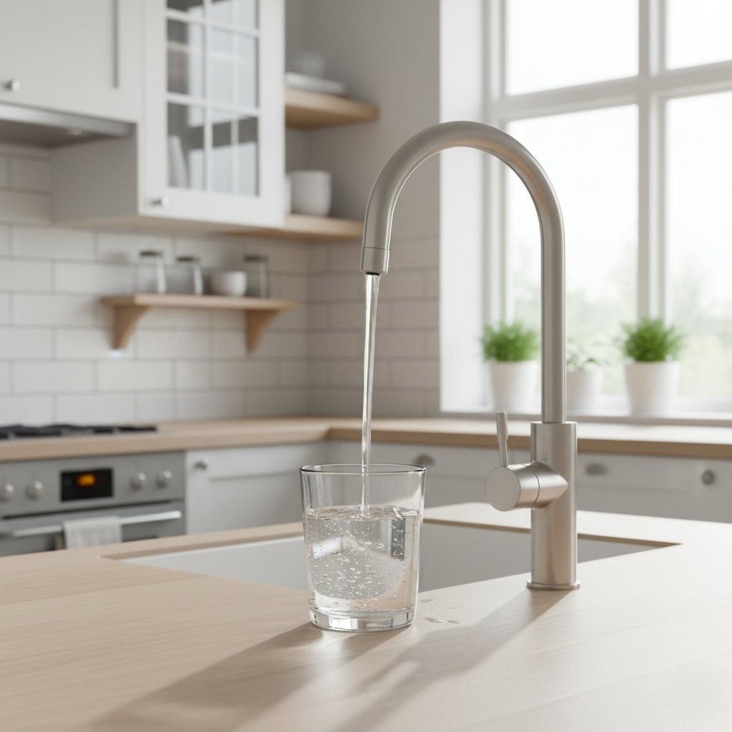 Agua purificada en la cocina